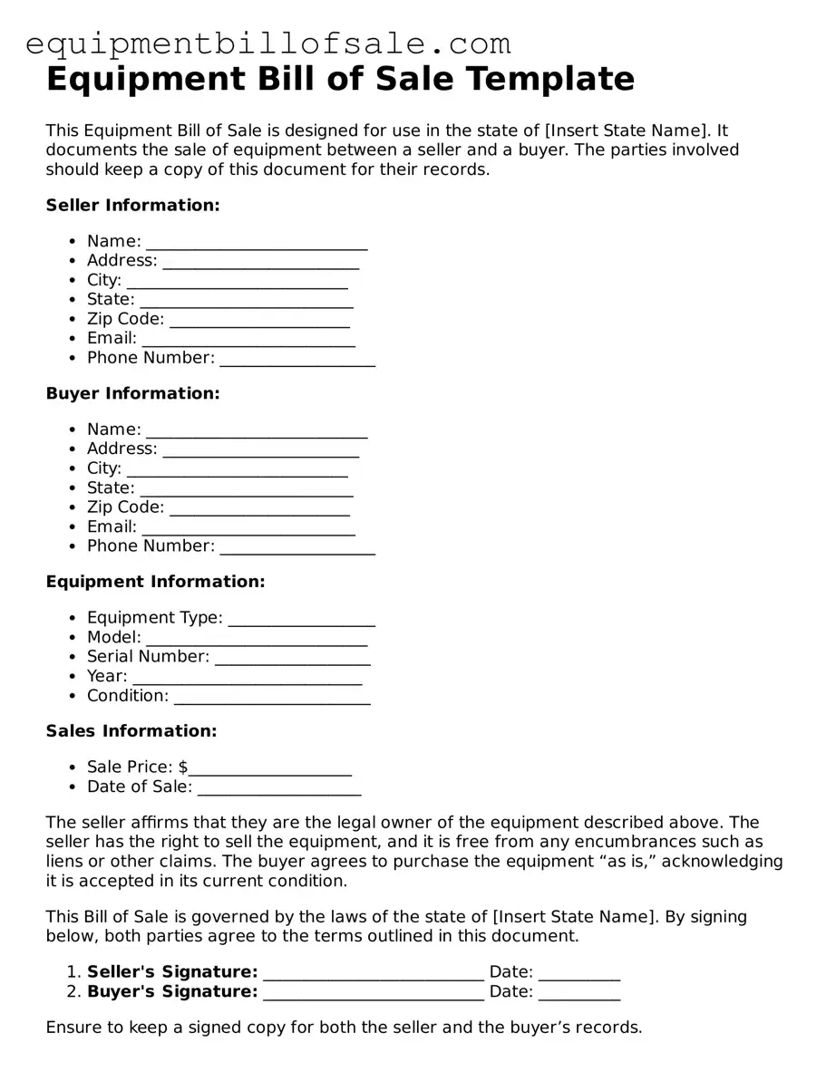 Make a Valid Equipment Bill of Sale Using Our Free Form